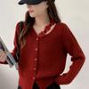 French Small Fragrant Three-dimensional Flower Soft Waxy Sweater Women's 2025 Autumn and Winter New V-neck Cardigan Top