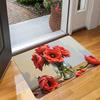 Merry Christmas Bell Doormat Black Gold Festive Print Non Slip Entry Rug For Front Porch And Holiday Winter Decor