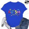 Brushstroke Autism Print Women's Streetwear T-Shirts Female T Shirts Autism Awareness Fashion Graphic Tees Tops Women Clothing