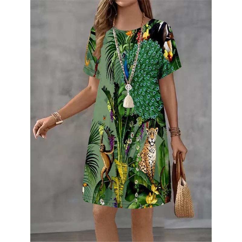 Colorful Geometric Patterns Women Short Dress Summer Fashion 3D Print Loose Mini Dress Casual Short Sleeve Ladies Party Dresses