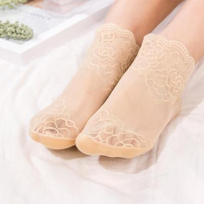 1 Paar Sexy Netz Seide Damen Socken Ultra-dünn Transparent Spitze Hohe Elastizität EMA