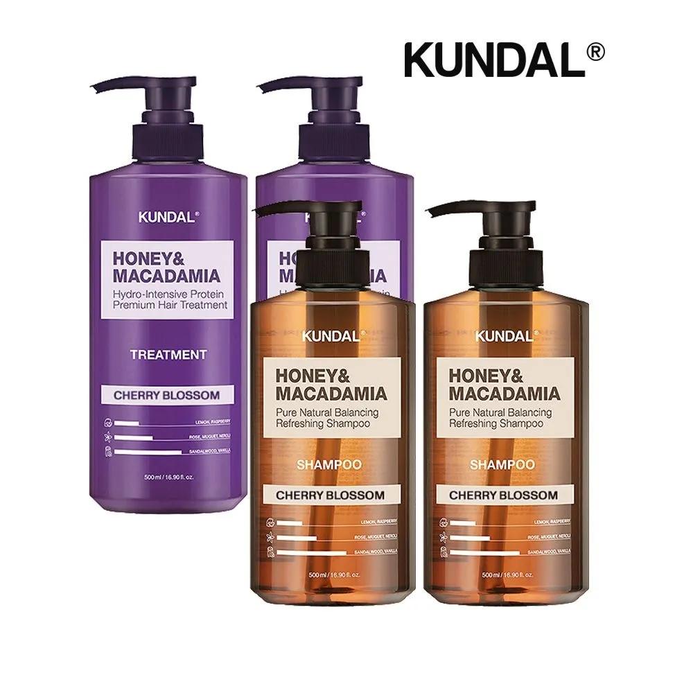 KUNDAL Nature Shampoo Cherry Blossom 500ml x2 + Treatment Cherry Blossom 500ml x2