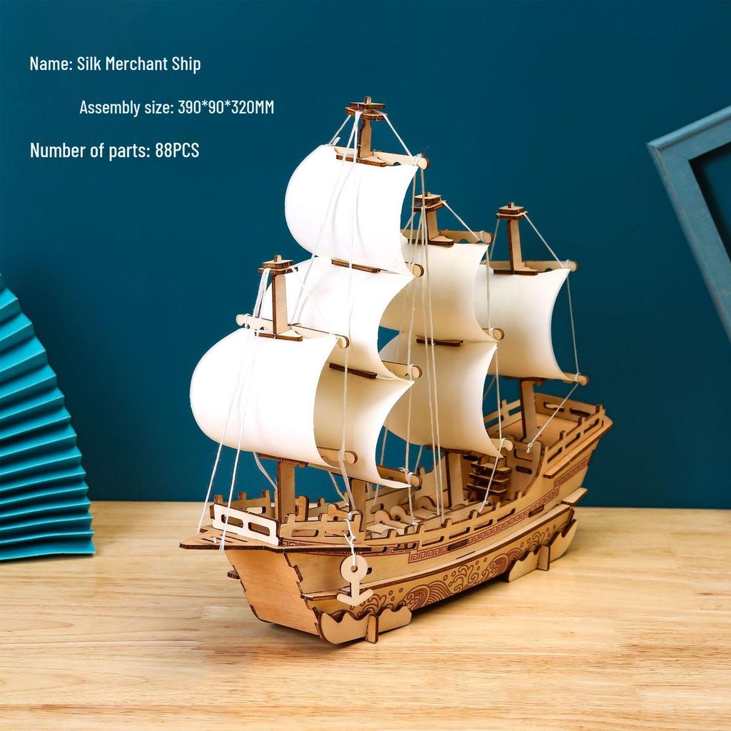 3D Wooden Fighter Bomber & Warship Puzzle Toy for Kids