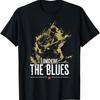 Heren Retro Blues Muziek Gitaar Grafisch T-shirt Vier Het Blues Ontwerp Met Sterren Korte Mouw