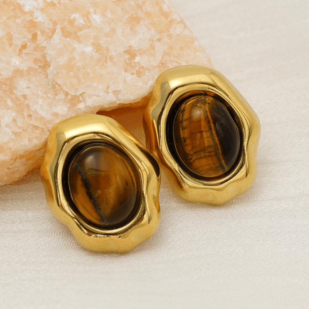 European and American Irregular Hemming Stud Earrings Retro Light Luxury Earrings