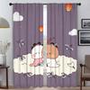 Bubu and Dudu Elegant Room Curtains for Living Room Blackout Curtains 2 Pieces Halloween Decoration Partition Shades Curtain