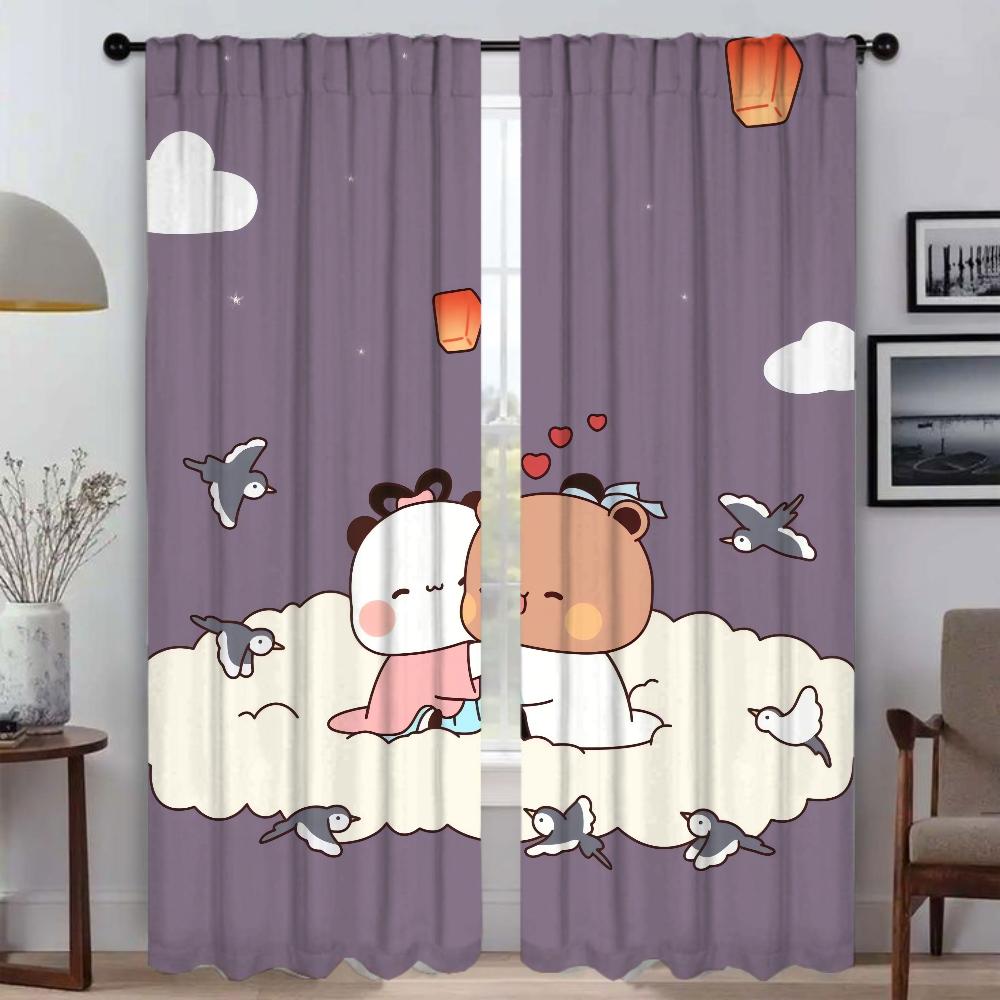 Bubu and Dudu Elegant Room Curtains for Living Room Blackout Curtains 2 Pieces Halloween Decoration Partition Shades Curtain