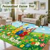 Crystal Velvet Square Rug Custom NameTeletubbies Pattern Non Slip Home Floor Decor Rug