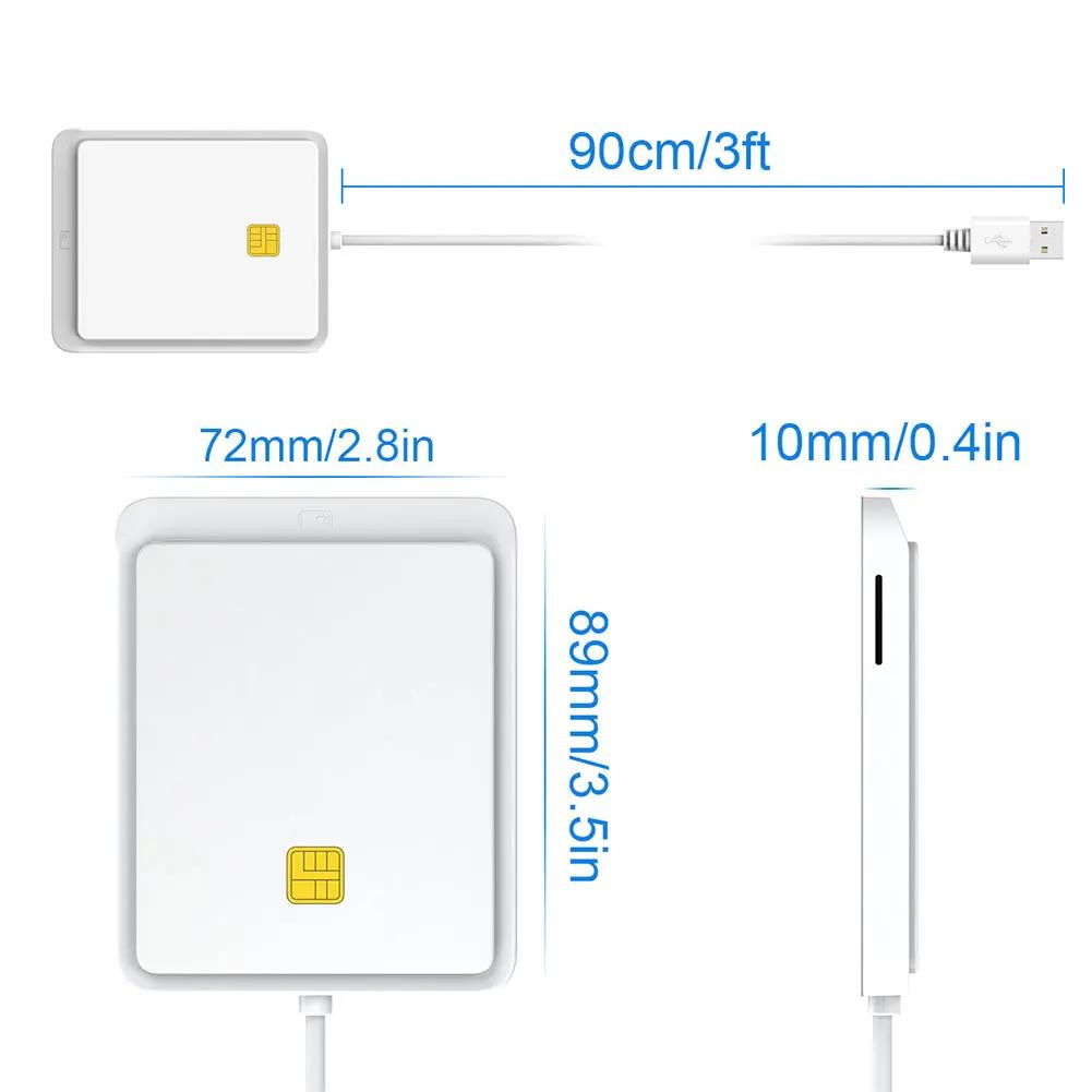 USB 2.0 Smart Card Reader Support Hot Swap Memory for ID Bank SIM CAC ID Card Cloner Connector Adapter for Windows 7/8/8.1/10
