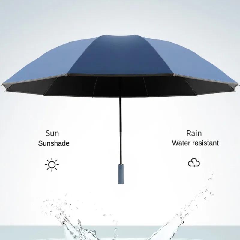 Automatischer Regenschirm Super Groß Damen Herren Luxus Business Winddichte Schirme Regen Reflektierender Streifen Sonnenschirm