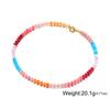  Natural Rainbow Colorful Beads Necklace Natural Stone Beaded Choker Summer Beach Boho Vacation Women's Fashion Jewelry