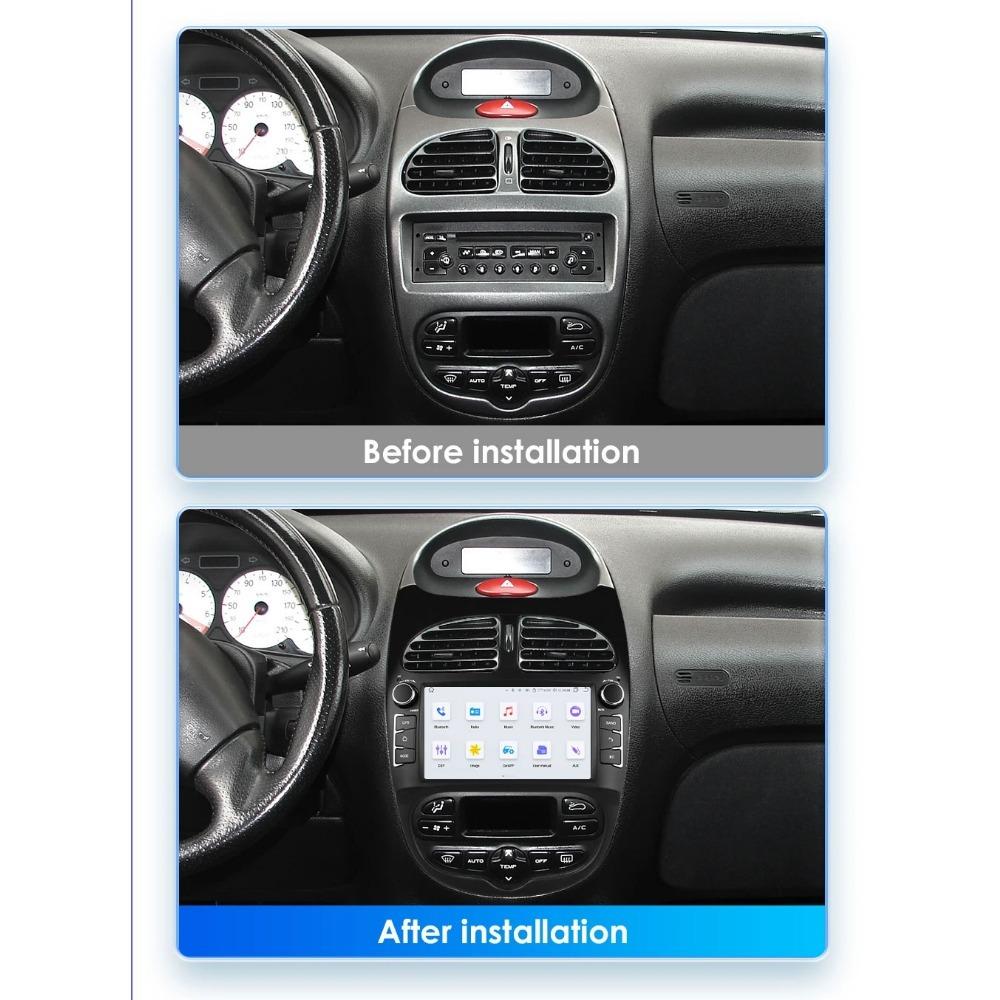2 DIN autorádio s Androidem pro PEUGEOT 206 206CC 206SW 2000-2008 Auto Multimedia Player WIFI GPS Autoradio Carplay Navi 2+64GB