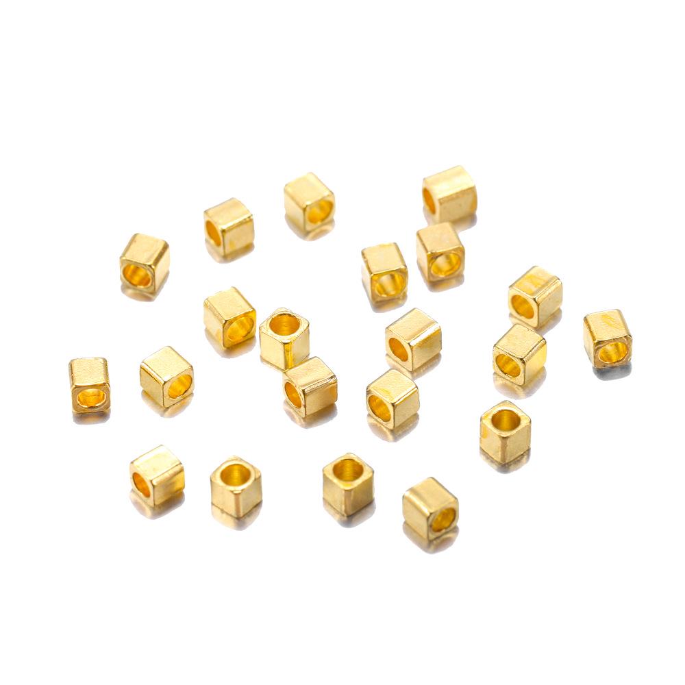 DIY High-Quality Copper Square Beads - Large Hole Cube Spacer Beads for Bracelets