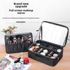 Black Heightened Cosmetic Bag with Mirror - Large Capacity Portable Handheld Storage Box
