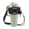 PU Leather Water Cup Cover for Stanley Mug 30oz&40oz Tumbler Adjustable Shoulder Strap Portable Lanyard Hanging Cup Accessories
