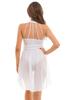 Womens Lyrical Dance Dress Ruched Chiffon Design Strappy Back Detail Sleeveless Leotard Performance Wear