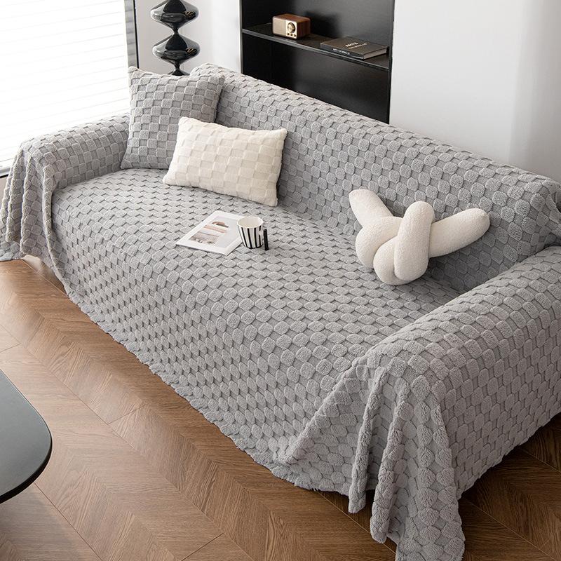 Høst og Vinter Sofahåndkle Fullt Dekkende Klut Vinter Plysj Fortykket Sklisikkert Sofateppe Eksklusiv Anti-katteriper Sofatrekk Klut
