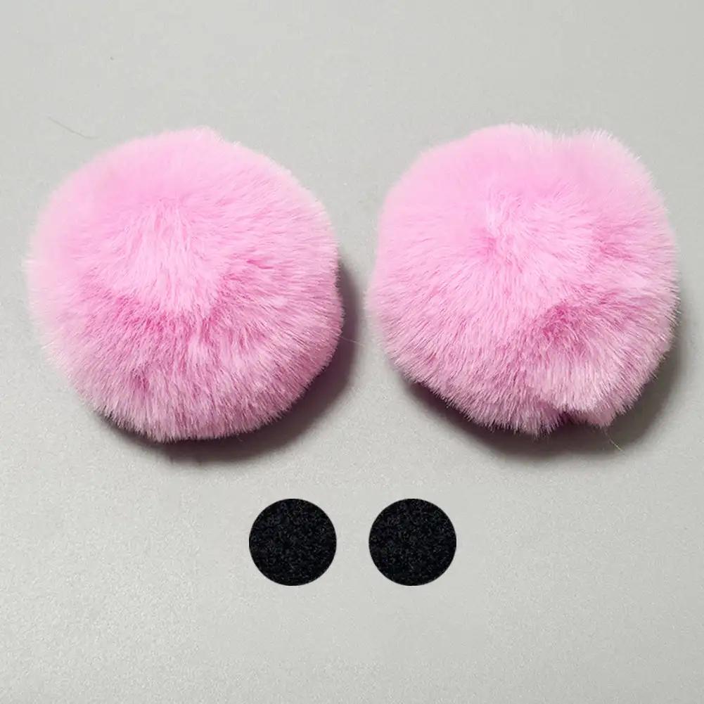 2 stk/par kreativ søt motorsykkelhjelm plysj katteører baller deco motocrosshjelm dekor klistremerke Tilbehør Cosplayer Styling