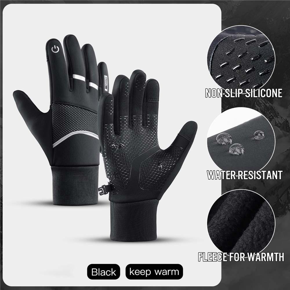 Polar Fleece Plush Thickened Gloves Soft Finger Mittens Satin Unisex Windproof Gloves  Women