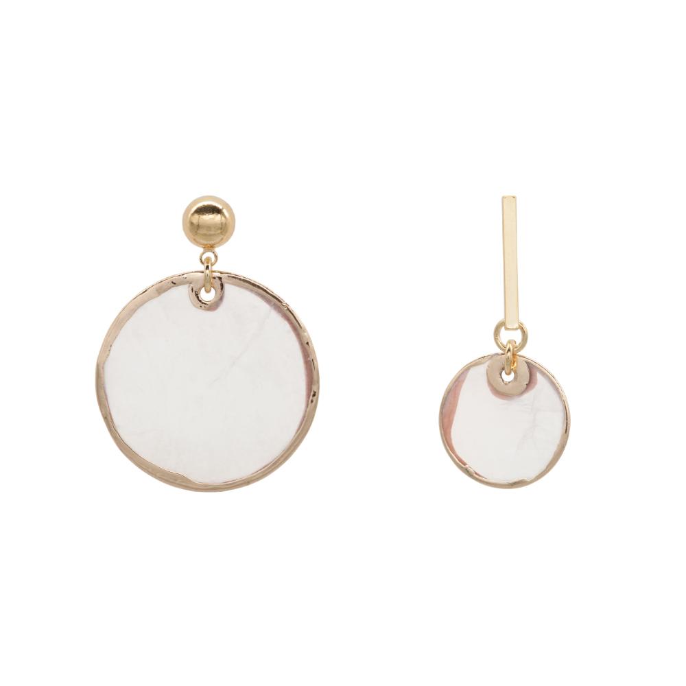 My Omelet Gold Ring Mother-Of-Pearl Earrings