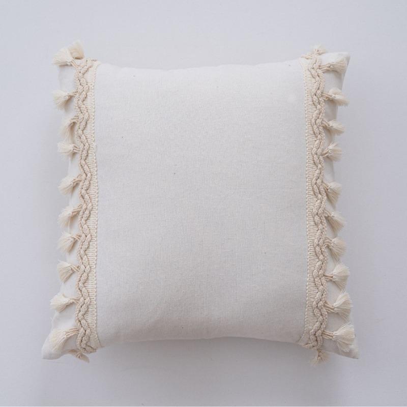 Nieuwe Kussenhoes met Kwastjes Effen Kussenhoes voor Bank Jacquard Decoratieve Plaid Kussenhoes voor Bank Bed Slaapkamer Woonkamer Huisdecoratie