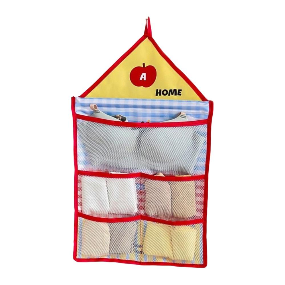 Wall Mounted Hanging Storage Mesh Bag Space Saving Breathable Underwear Storage Hanging Bag Folding Large Capacity красный 1870₽