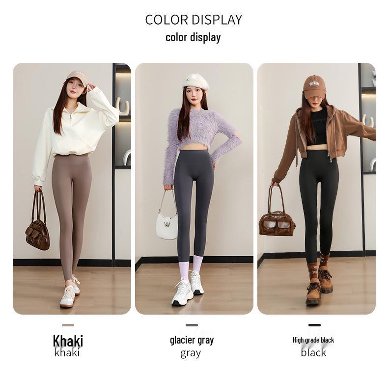 Women's Fleece-Lined Shark Pants: 2024 Thickened Black Gold Warm Yoga Leggings for Autumn/Winter