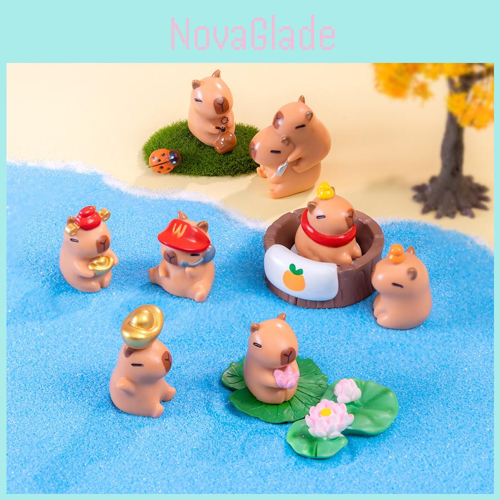 Adorable Capybara Figurine Resin Blind Box Desktop Decor Cartoon Style