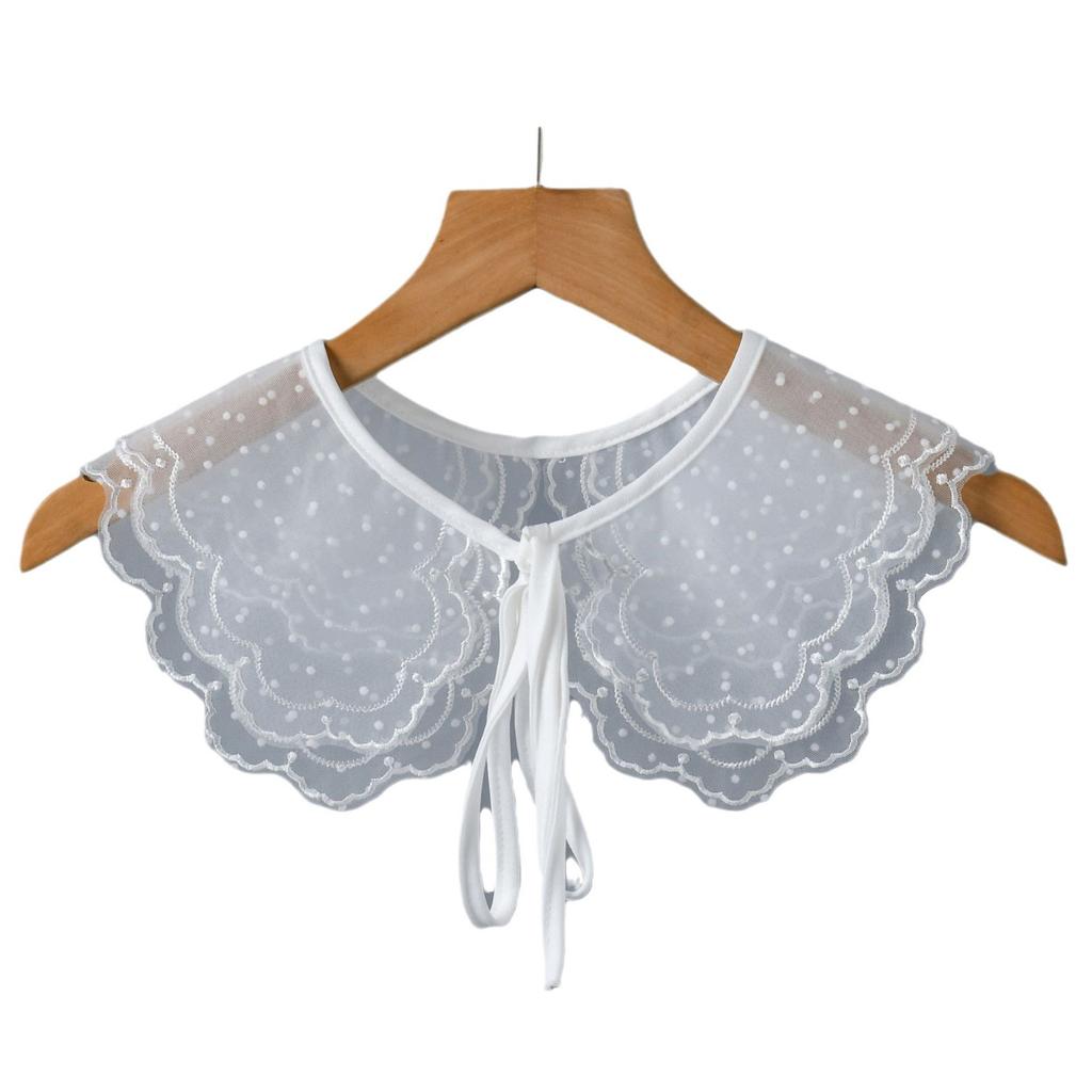 Girls Lace Shirt Detachable Collar for Womens Adjustable Strap  Lace Up Shawl Small Shoulder Wraps Small Cape Fake Collar