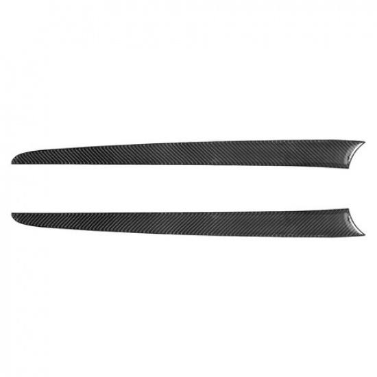 2Pcs Carbon Fiber Interior Front Door Panel Cover Trim For Mitsubishi Outlander