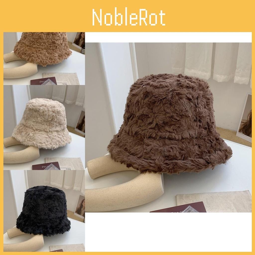 Fluffy Warm Beige Winter Hat For Women Sweet Korean Style Ear Bucket Protection