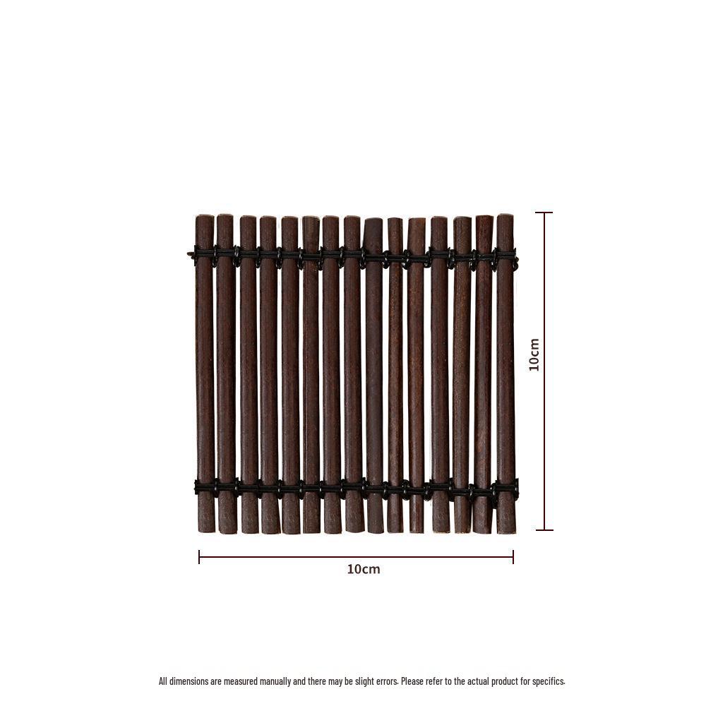 Retro Bamboo Tea Ceremony Coaster Set: Heat Insulation Placemat, Woven Tea Mat, Purple Bamboo Ornament, Tea Accessories.