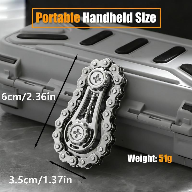 Metal Gear Finger Spinner Chain - Black, Golden, And Silvery, a Relaxing Adult Toy for Finger Exercise, Relaxation Accessory