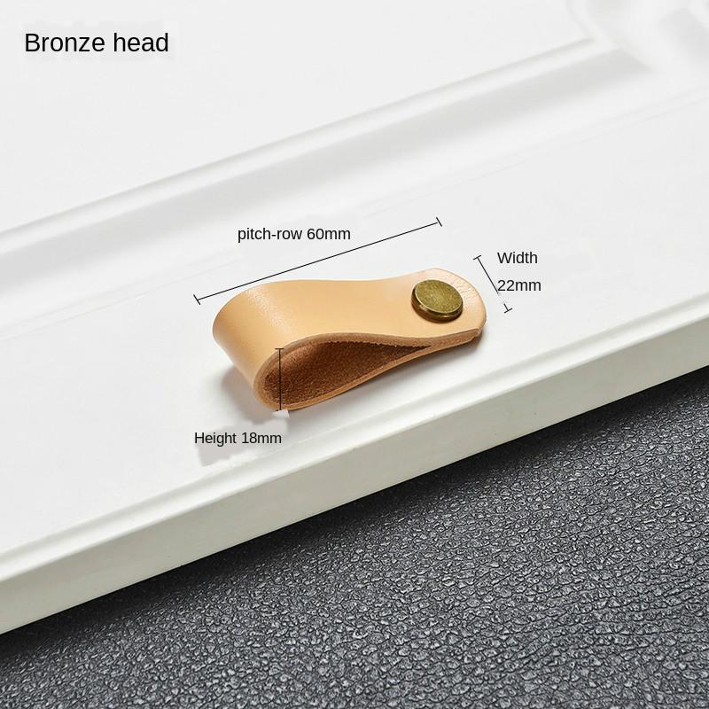 Nordic cowhide wardrobe drawer door leather handle kitchen cabinet bedroom study handle furniture children handlehandle
