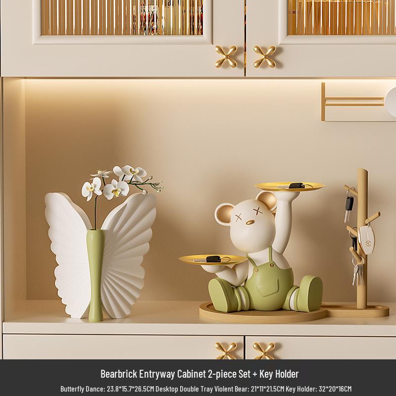 Luxurious Cream Style Red Wine Rack Ornament for Living Room or Entrance Cabinet