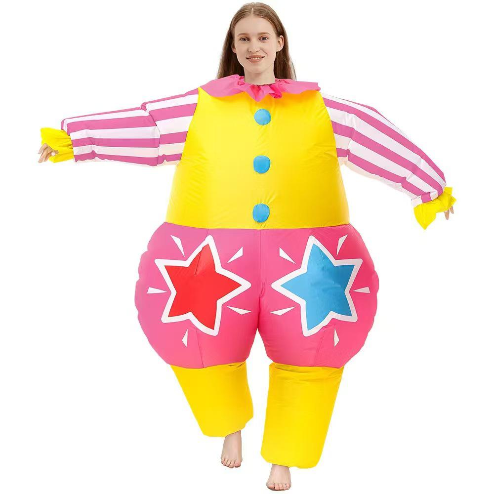 Halloween & Christmas Inflatable Evil Clown Costume - Quirky and Funny Doll Prop Suit