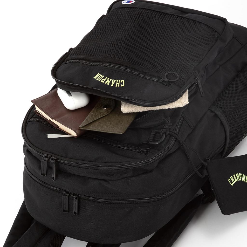 Plecak szkolny Arch A4, 14 cali, 28 l, 2 komory, torba szkolna, czarny x limonkowo-zielony, wys. 47 x szer. 29 x gł. 19 cm [Champion] nr 68261