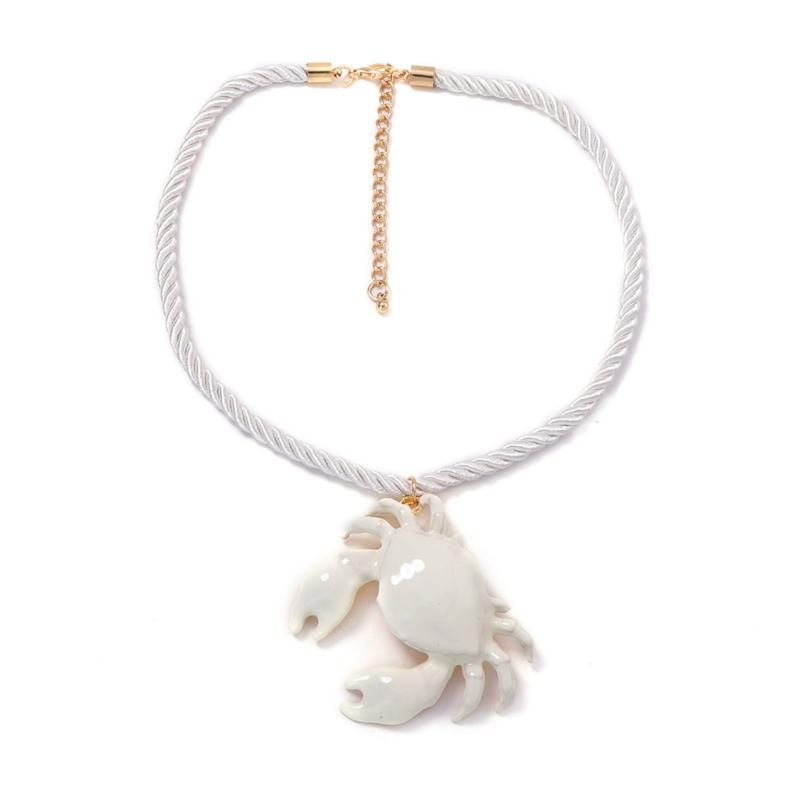 Collana Trendy con Ciondolo Granchio Multicolore Catena Clavicola in Lega Multicolore Gioiello Statement Per Uso Quotidiano