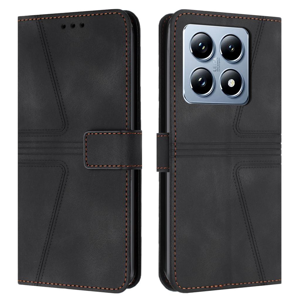 For Xiaomi 14T Pro Case Triangle Imprinted Anti-Scratch Phone Wallet Cover