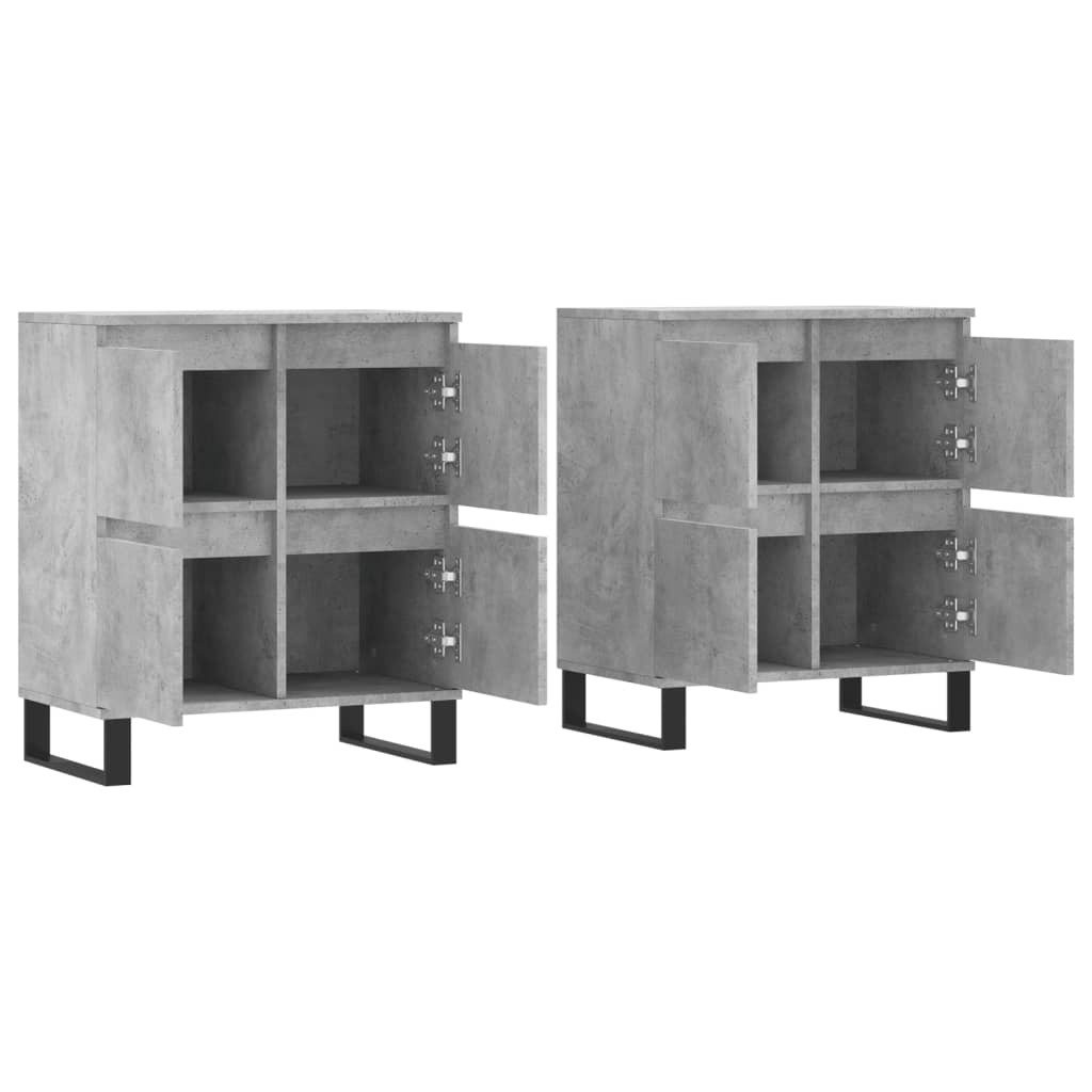 Sideboards 2 pcs Concrete Grey Particleboard