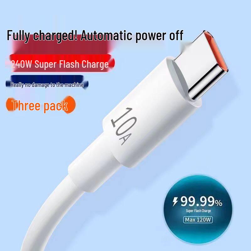 10A 100W Super Fast Charging Data Cable for Huawei, VIVO, Xiaomi, Honor Smartphones