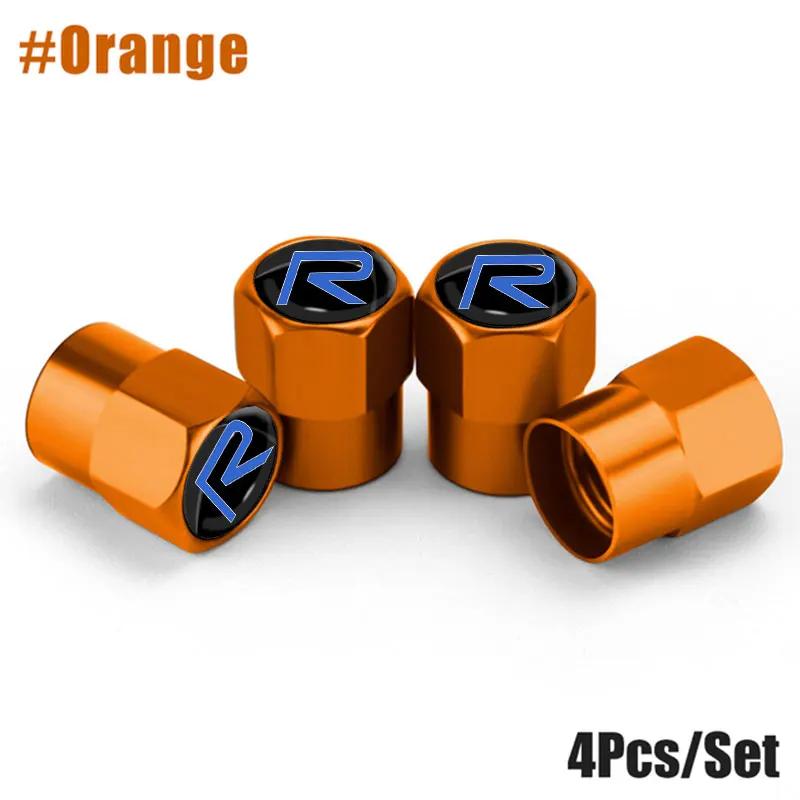 

2026 Hot For VOLKSWAGEN VW 4Pcs/Set Car Wheel Tire Valve Caps Metal Stem Cover For Volvo R design T6 AWD S40 S60 S90 XC40 XC60 X жовтий