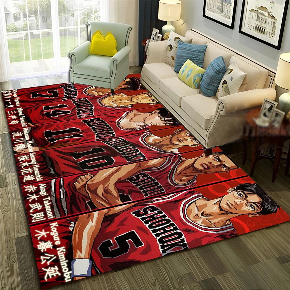 3D Basketball Anime Slam Dunk Cartoon Carpet Rug for Home Living Room Bedroom Sofa Doormat Decor,kid Area Rug Non-slip Floor Mat