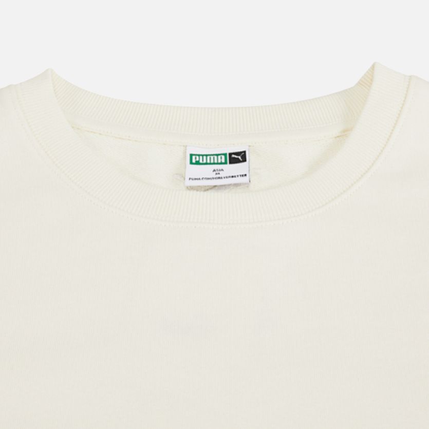 Puma Tiger Head Embroidered Crewneck Sweatshirt Unisex Sweatshirt White 539756-97