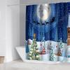 5style 4Pcs Bathroom Shower Curtain Set Christmas Tree Bathroom Curtain With 12 Hooks Non Slip Rugs Toilet Cover Mat Bathroom Partition