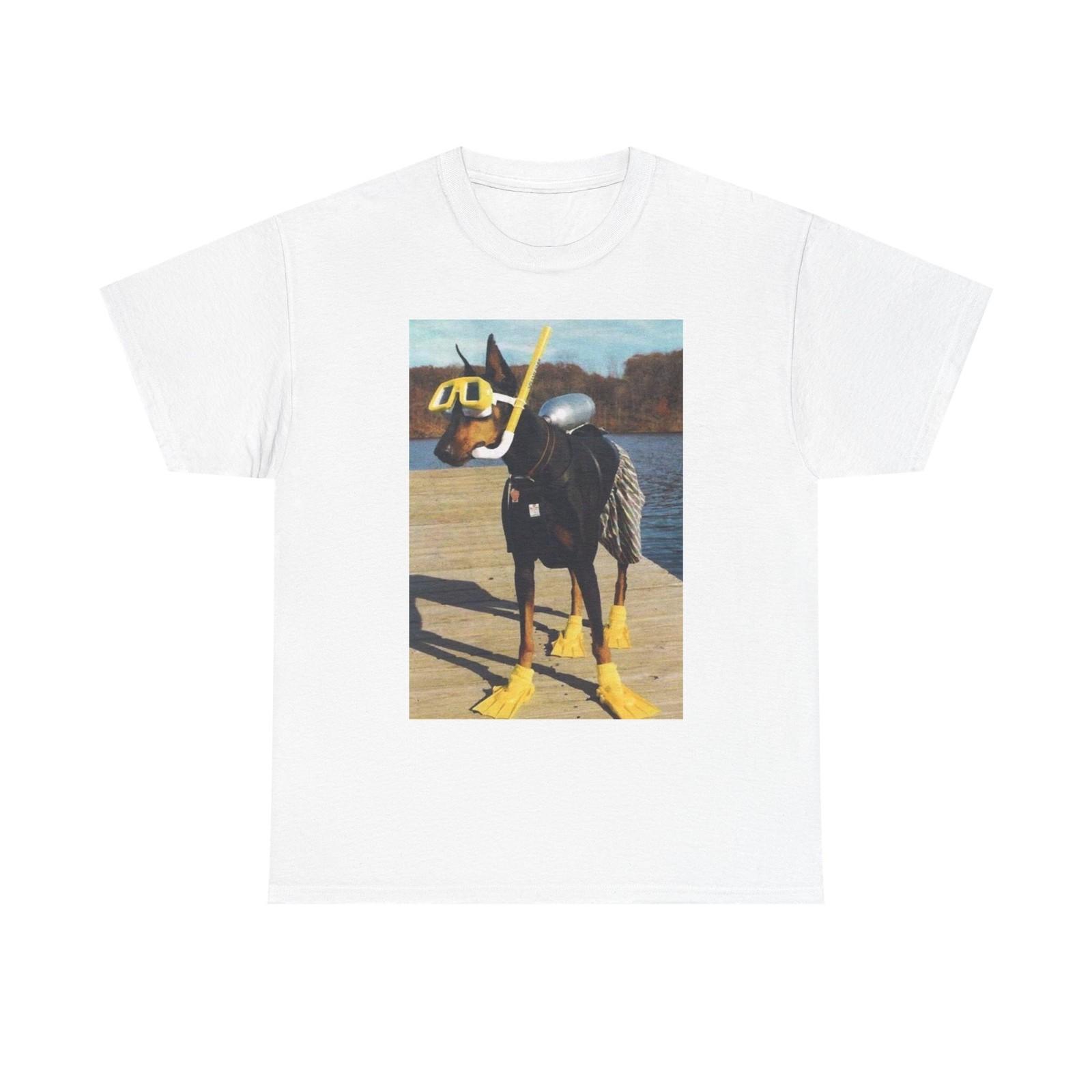 Funny Dog Swimming Jokes Graphic T-Shirt Unisex Heavy Cotton S