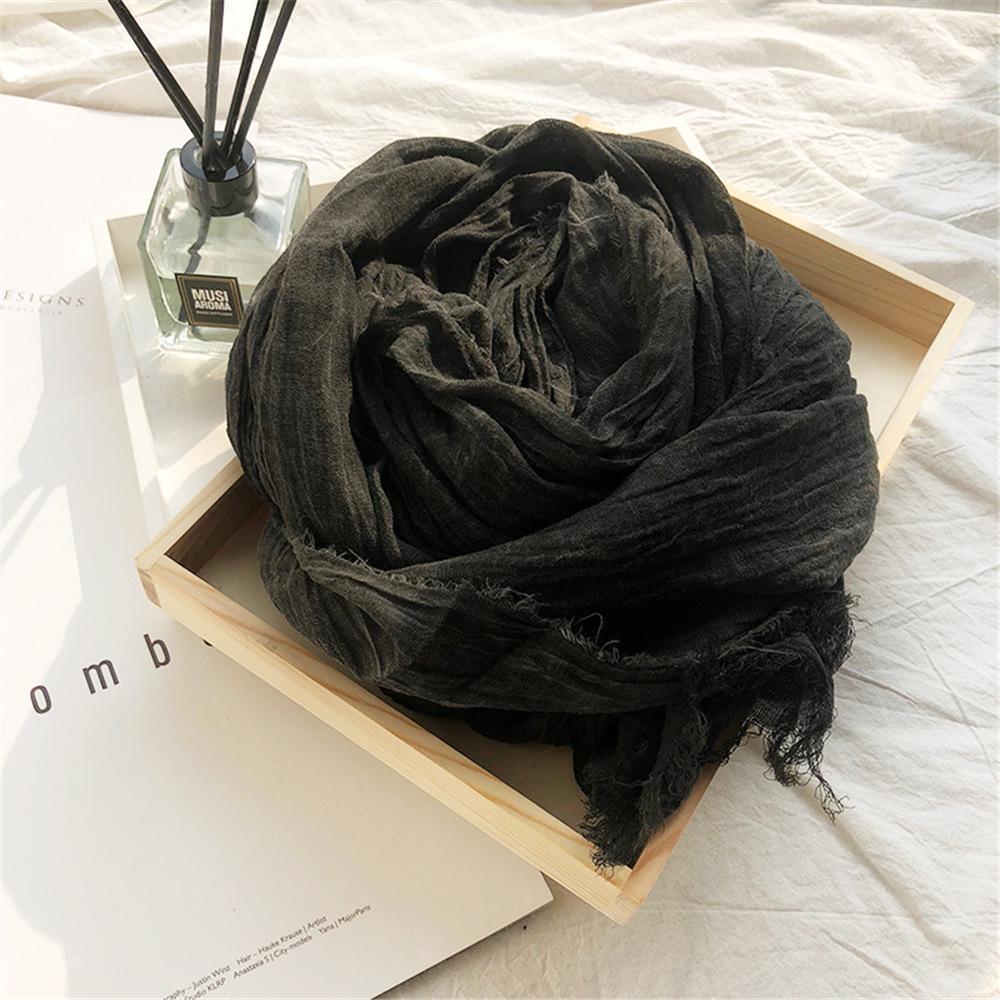 

Женский весенне-осенний тонкий шарф-шаль из хлопка и льна с эффектом дип-дай - Хлопковый солнцезащитный аксессуар. 200*100 cm