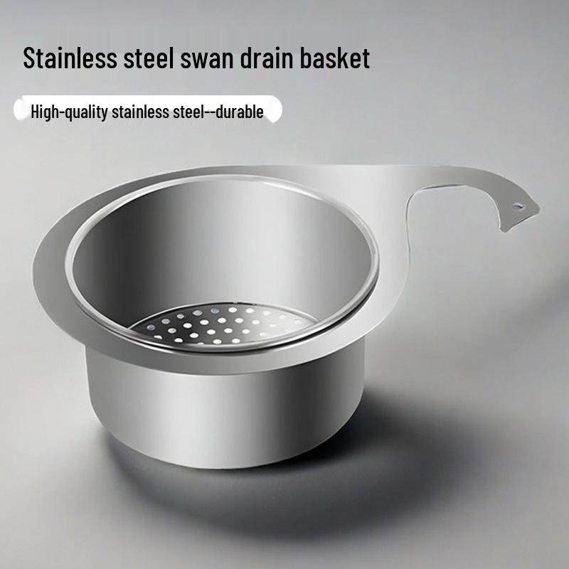 Swan Drain Basket: Stainless Steel Wet/Dry Kitchen Sink Rack