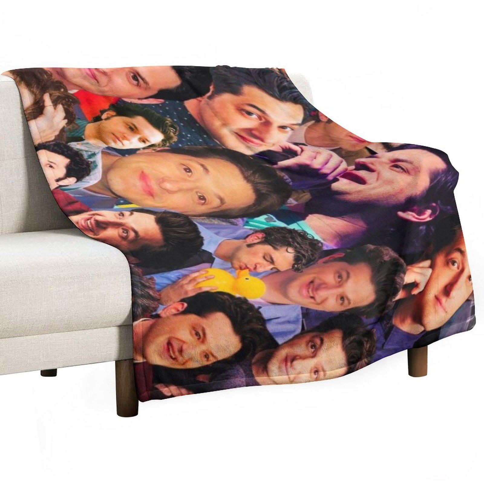 

Ben Schwartz Collage Throw Blanket Luxury Designer Cute Sofa Decorative Beds Blankets 30x40in