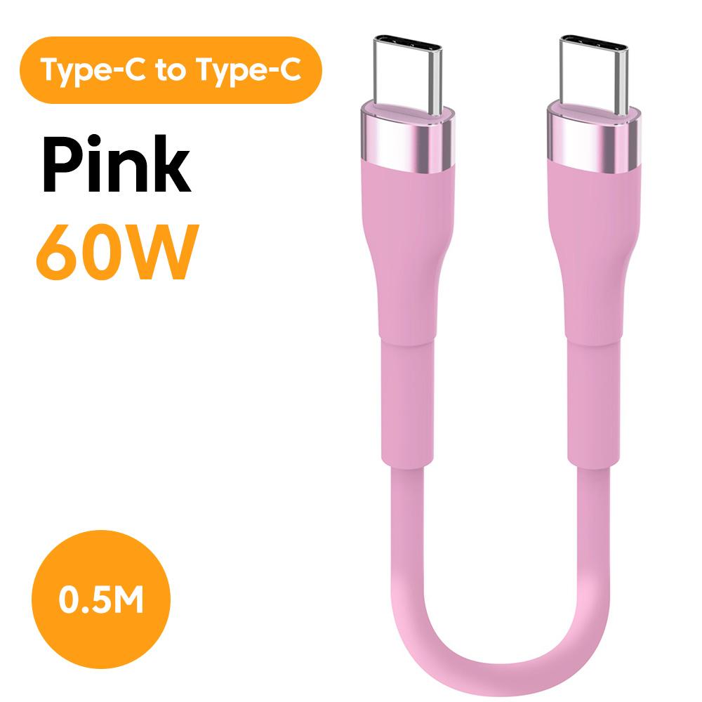 25CM 50CM Short Type C to USB C Cable PD60W Fast Charging For Iphone 17 16 15 Samsung Xiaomi Power BanK USB Type C Data Cable